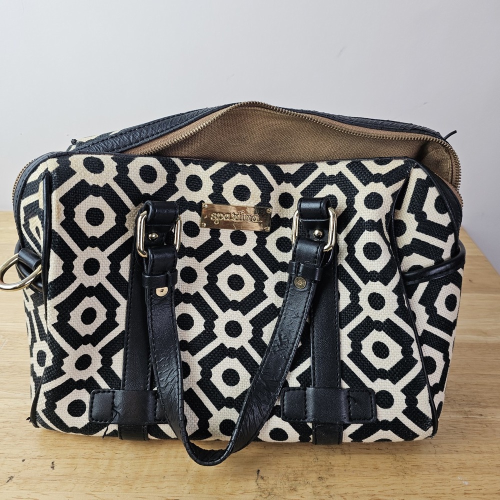 Spartina 449 Daufuskie Island SC Resortwear Black White Tote Small Purse Handbag